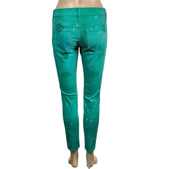 Old Navy Womens Denim Skinny Jeans Bleached Rock Star Ankle Length Green Size 4 - Picture 4 of 10